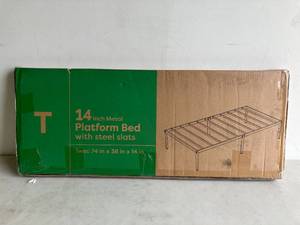 lot 31 image: Zinus Yelena Black Metal Twin Platform Bed Frame