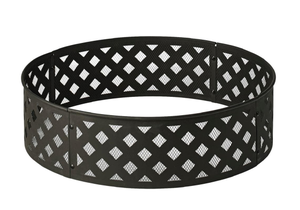 lot 48 image: Hampton Bay 30 in. Steel Fire Ring with Lattice Pattern in Black