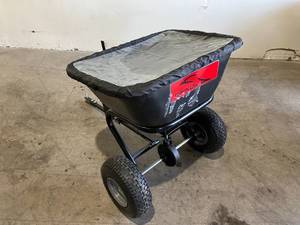 lot 96 image: Brinly-Hardy 125 lb. 2.5 cu. ft. Tow Behind Broadcast Spreader