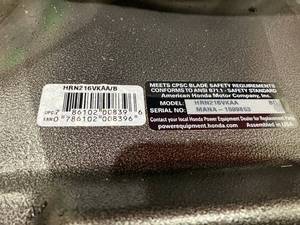 lot 106 image: LOT OF 2 Honda 21 in. 3-in-1 Variable Speed Gas Walk Behind Self Propelled Lawn Mower with Auto Choke