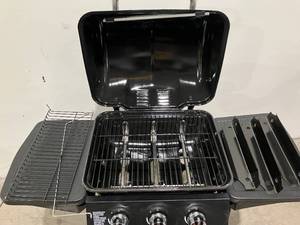 lot 107 image: Dyna-Glo 3-Burner Open Cart Propane Gas Grill in Black
