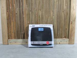 lot 9 image: Taylor Precision Products 500 lb. Digital Extra Thin Bathroom Scale Extra-High Weight Tracking Carbon Tempered Glass (Black Carbon)