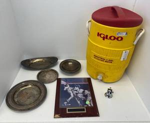 Group Of Misc. Including Tory Hunter Photo, Hand Counter, Silver Plate And More