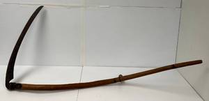 Antique Primitive Wood Handled Scythe 57 Handle And 27 Blade