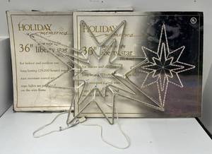 Group Of Christmas Lighted Metal Stars 37 x 28
