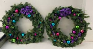 Two 27 Christmas Wreaths