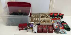 Group Of Misc. Christmas Decorations Including Lights And More