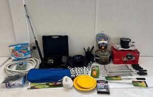 Group Of Outdoor Camping Items Including Portable Glomate Cook Stove And More