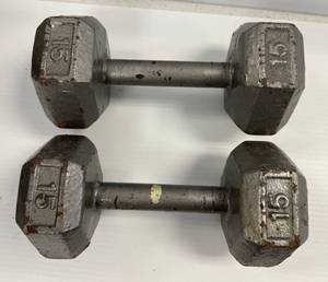 Group Of Workout Items Including 15 Lb. Dumbbells And More