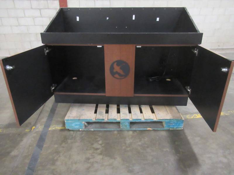 Large Wooden Display CabinetBin With Power and Gander Mt. Logo (60 x 24 x 41Tall) - Used in retail store.