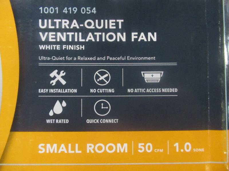 HAMPTON BAY 50 CFM WallCeiling Mount Roomside Installation Bathroom Exhaust Fan, ENERGY STAR (OPEN BOX) 1001419054