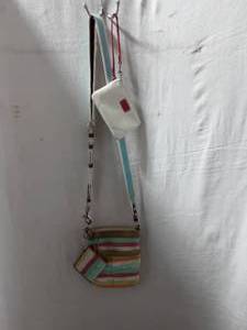 Coach Multi Color Crossbody With Coin Purse, Key Chain & Wristlet