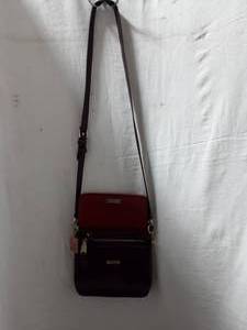 Cole Haan Purple Leather Crossbody & Red Leather Wallet