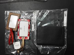 2-Coach Luggage Tags, 1-Coach Passsport Case
