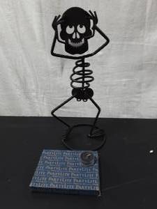 Partylite Mr. Bones Tealight Holder With Box Of Tealights
