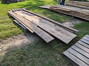 Pallet Lot of Rough Sawn, Kiln Dried Boards - Mixed Species, Some ASH - Lengths Up to 144, Thickness From 12 to 1-14, Width Most is 11-12 to 4, Quantity Approx. 13
