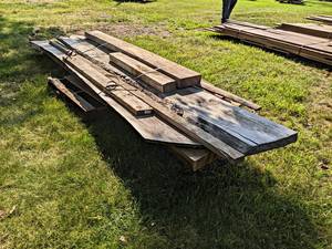 Pallet Lot of Rough Sawn, Kiln Dried MIXED SPECIES Boards - Lengths Up to 144, Thickness 3-14 to 1, Width Most is 15 to 3, Quantity Approx. 11