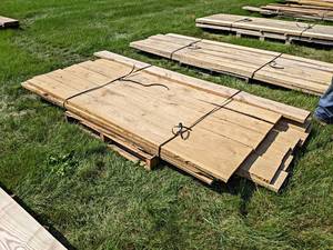 Pallet Lot of Rough Sawn and Kiln Dried ASH Boards - Lengths Most around 84 to 96, Thickness 78, Width Mostly 7-12 to 9-12, Quantity Approx. 23