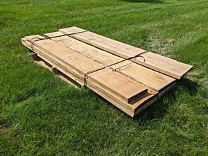 Pallet Lot of Rough Sawn and Kiln Dried OAK Boards - Lengths Up to 79, Thickness 1-12, Width Mostly 8-12 to 12, Quantity Approx. 8