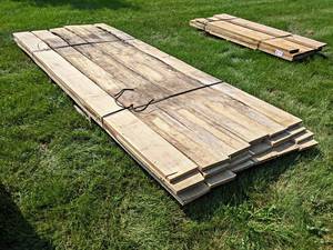 Pallet Lot of Rough Sawn and Kiln Dried ASH Boards - Lengths Up to 129, Thickness 1, Width Mostly 7-12 to 8, Quantity Approx. 24