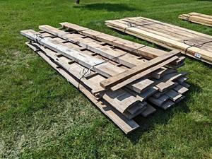 Pallet Lot of Rough Sawn and Kiln Dried MIXED SPECIES Boards - Lengths Up to 120, Thickness 34 to 2-14, Width Mostly 6 to 10, Quantity Approx. 22