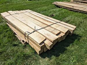 Pallet Lot of Rough Sawn and Kiln Dried ASH Boards - Includes (21) 4 x 4 x 80 Posts and (4) 72 x 7-12 x 1 Boards