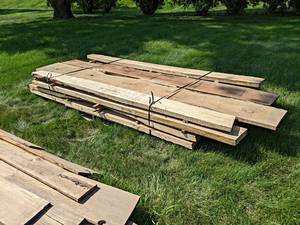 Pallet Lot of Rough Sawn and Kiln Dried Boards - Lengths Up to 126, Thickness 1 to 2, Width Mostly 8 to 15, Quantity Approx. 22