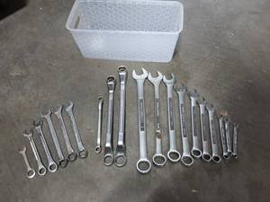 lot 8 image: Large Lot Of Box & Open End Wrenches-Most Craftsman