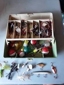 lot 15 image: Plano Tackle Box & Contents (Mepps, Rapala, Red Eyes)