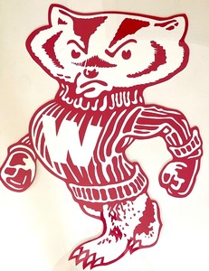 lot 10 image: Fantastic Framed Cutout of Bucky Mascot of the University of Wisconsin Madison