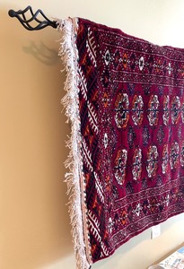 lot 6A image: Stunning Vintage Wall Textile with Metal Rod