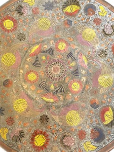 lot 18 image: Antique Brass Foot WarmerPersian Brass Stool