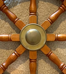 lot 36 image: Vintage Nautical Wheel Decor