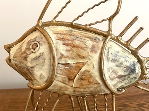 lot 61 image: Golden and Wooden Fish Decor