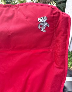 lot 30A image: University of Wisconsin Madison Fold Up Chair and Umbrella