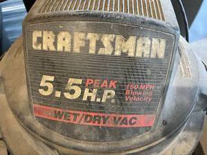 16 Gallon Craftsman Shop Vac 5.5HP
