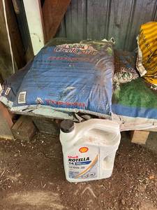 3 Bags Topsoil & Full Gallon Rotella 10-30 Oil