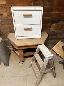 Shop Cart, Cabinet & Stepladder