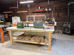 Large Shop Table With Drawers