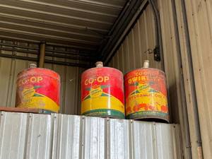 3 Old Co-Op Cans
