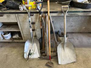 Shovels, Pick Axe, Sledge & Fishing Rod