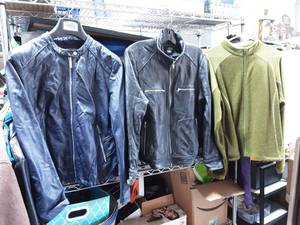 3-Womens Size XL Jackets Massimo Black Leather Bike Jacket, Navy Henneth Cole Reaction Jacket & Kuhl Fleece