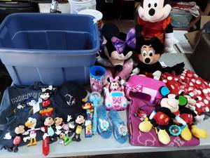 Bin Full Collection Of Mickey & Minnie Mouse & Other Disney Collectibles