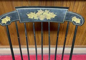 Vintage Black Painted Rocketing Chair w Cushions