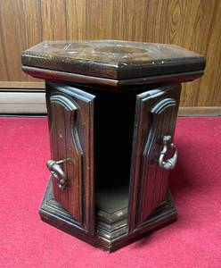 Vintage Diamond End Table with Doors.