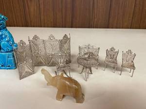 Lot of Various Figurines Knick Knacks and Doll House Furniture