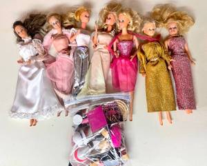 Lot of Vintage 1960s -1980s Barbie Dolls and Accessories