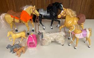 Lot of Vintage Horse Figures Toys, Some Barbie Brand