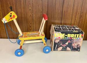 Vintage Light Bright and Wooden Horse