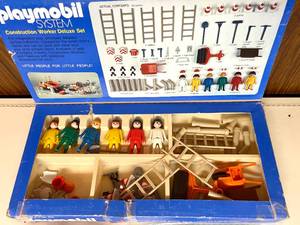 Vintage 1970s Playmobile Construction Worker Deluxe Set  Loose Figures
